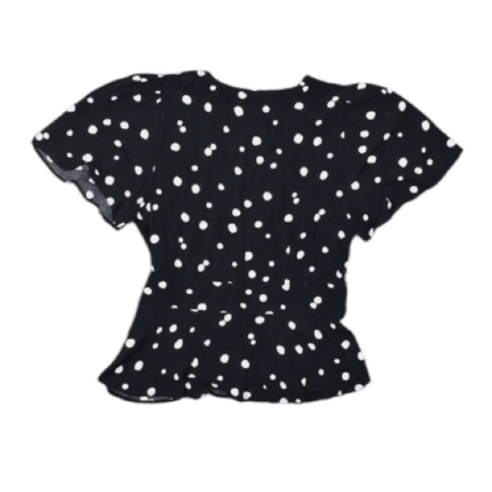 LOFT Black & White Polka Dot Peplum Blouse - Picture 8 of 8